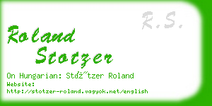 roland stotzer business card